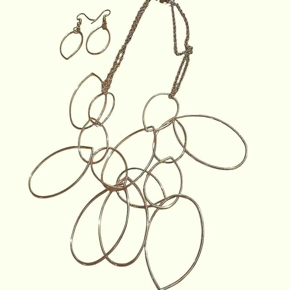 Statement Jewelry Set Women Small Gold Excellent‎ Abstract Circle Modern